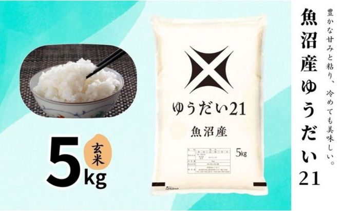 米 魚沼産ゆうだい21(玄米)5kg 新潟市 十日町市 