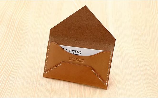 牛革 レター型名刺入れ ナチュラル | 本革 レザー 革製品 カードケース ビジネス 男女兼用 メンズ レディース 革小物 日本製 北海道 滝川市