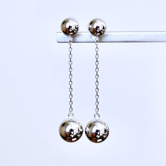 Pt900 プラチナ 地金 ボール チェーン ピアス 保証書付 M912-1 242-025-a