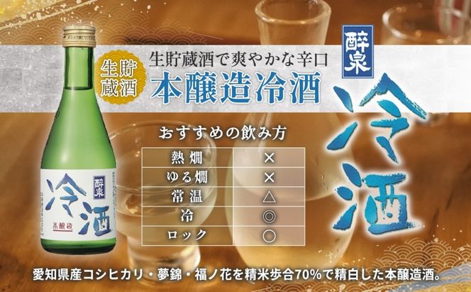 日本酒 醉泉 3本セット 純米大吟醸 醉泉 300ml 純米吟醸 醉泉 300ml 本醸造 冷酒 醉泉 300ml 各1本入り 山田酒造 お酒 日本酒 山田錦 上品 生貯蔵 低温発酵 愛知県 蟹江町