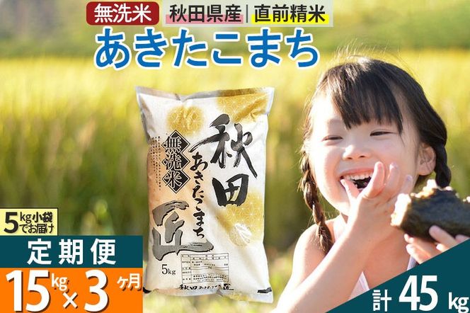 【無洗米】＜令和7年産＞《定期便3ヶ月》秋田県産 あきたこまち 15kg (5kg×3袋) ×3回 15キロ お米 匠  [サンファーム西木 定期便 お米定期便 あきたこまち ごはん 米 お米]|02_snk-030703s