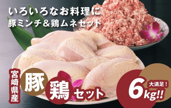 豚ミンチ3㎏・鶏ムネ3㎏　計6kgセット K16_0028_2
