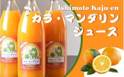 果汁100％ 石本果樹園の カラマンダリン ジュース 1000ml×3本 セット 数量限定 / みかん ミカン 蜜柑 柑橘 フルーツ 果物 くだもの オレンジ フルーツジュース 果汁飲料 果実飲料 飲料ドリンク 濃厚 限定 三重県 紀宝町 【min010】