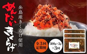【全3回定期便】結樹農園 アグリス めんたい きくらげ 300g×3P 《糸島》【結樹農園アグリス】 [AAJ008]