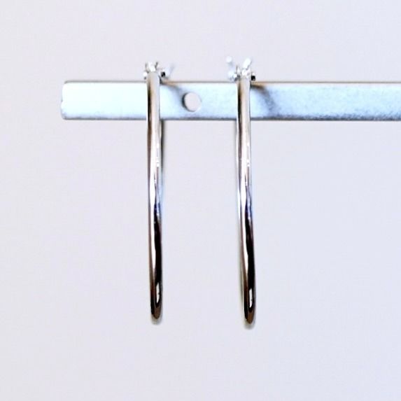 Pt900 プラチナ 地金 パイプ フープ 定番 ピアス（直径20mm) 保証書付 KO-0078 SWAD105