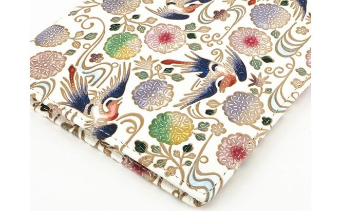 【文庫屋大関】パーソナルホルダー　花鳥【皮革工芸品】 民芸品 雑貨 日用品 ファイル 多用途 牛革 