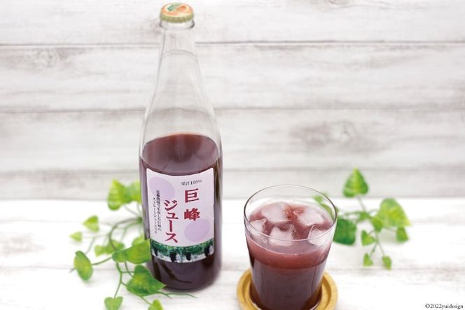 無添加 巨峰 ストレート ジュース 720ml×4本 [近藤農園 山梨県 韮崎市 20743098] 葡萄 ぶどう ブドウ ストレートジュース 100% 濃厚 セット