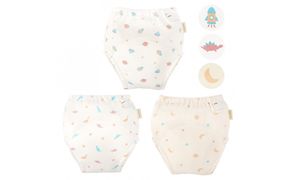 【90サイズ】「おねむうパンツ」6重トレーニングパンツ3枚セット・A（スペース、ザウルス、ムーンスター） 141305_LA13VC01