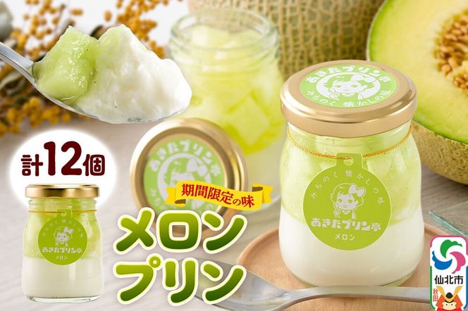 あきたプリン亭 メロンプリンセット 12個入り [手作り あきたプリン亭 ぷりん メロン お菓子 洋生菓子 洋菓子 高級 お取り寄せ スイーツ ギフト プレゼント 詰め合わせ]|02_apt-311201