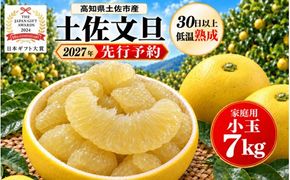 土佐文旦 小玉 7kg 家庭用 日本ギフト大賞受賞 文旦発祥の地 園主こだわり 食べ切りサイズ L～M 高知県土佐市産 高知県産 国産 7キロ ぶんたん ブンタン みかん 柑橘類 高級フルーツ 果物 産地直送 お取り寄せ ギフト 数量限定 季節限定 先行予約 やの一果彩[BQAC043]