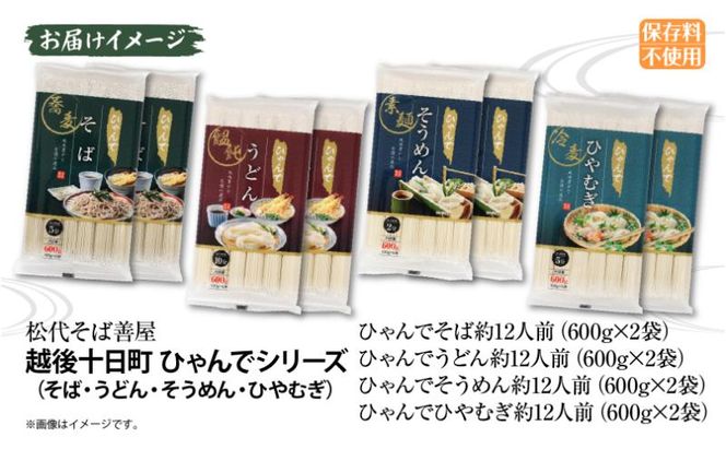 ひゃんで 乾麺4種セット 600g 各2袋 計8袋 約48人前 そば うどん