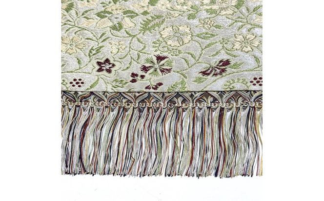 【高島屋選定品】＜龍村美術織物＞早雲寺テーブルセンター（1号サイズ・銀） 261009_A-ADK011