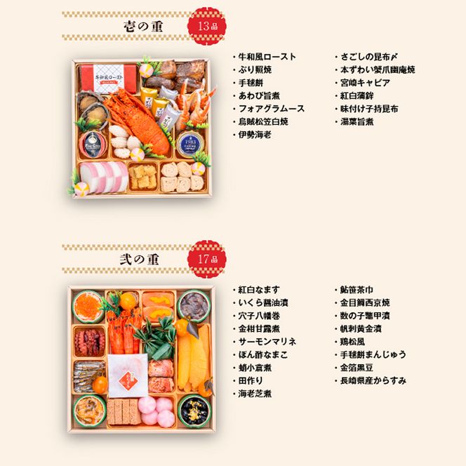 千賀屋謹製 2027年 迎春おせち料理「千ノ幸」和風与段重 6～7人前 全58品 冷蔵 ［035S17］ おせち 2027 おせち料理 小牧市 年内配送 年内発送 お節 冷蔵 冷蔵おせち 人気 新春
