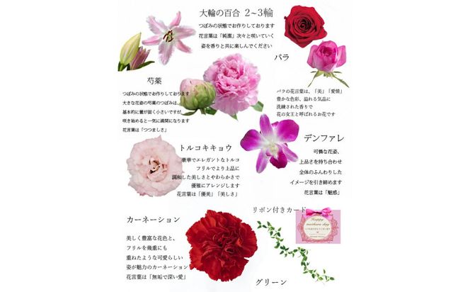【母の日】パフュームレッドMサイズ＜お届け日：2026年5/8～5/10 当店おまかせ ＞母の日カード付き【 母の日 ギフト アレンジ 花 贈り物 大阪府 門真市 】 272230_BG115
