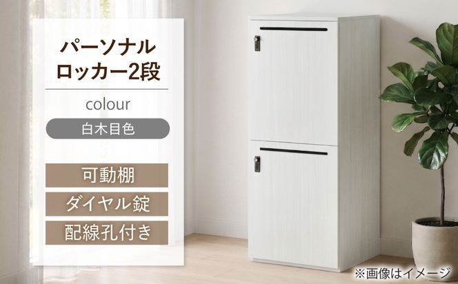 【2段/白木目】 パーソナルロッカー 2段 RGP4545-2 白木目色 ロッカー 収納 木製 愛西市 / タック株式会社[AEAH028-3]