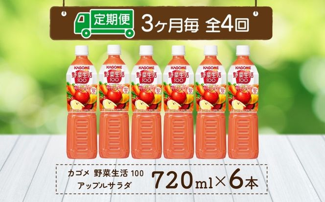ns038-071　【定期便】3ヵ月毎全4回野菜生活100 アップルサラダ 720mlPET