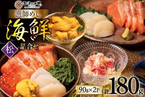海鮮 詰め合わせ 漁師めし 〈松〉 2パック セット [橋本水産食品 宮城県 南三陸町 m304amh590031] 魚介 魚介類 魚 海鮮 海鮮丼 丼 サーモン 銀鮭 鮭 帆立 ほたて いくら めかぶ 小分け 個包装 冷凍 三陸 蟹 カニ うに 雲丹