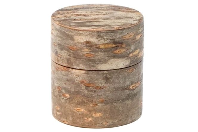 角館樺細工《樺細工 八柳》 総皮 茶筒 小 チラシ 100g 角館工芸協同組合|02_kdk-100201