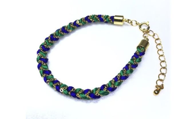 組紐ブレスレット角杉組鎖入５【hrkz0009-5】