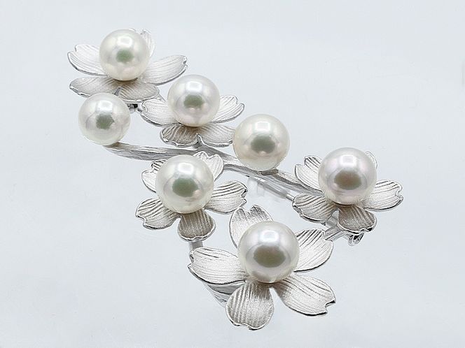 アコヤ真珠 パール ブローチ 7mm 7個付　SV925 (25398) ブローチ アコヤ真珠 パール SV925 シルバー ジュエリー アクセサリー 山梨県 甲斐市 BR-96
