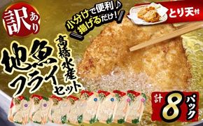 【試食用とり天2枚付】＜訳あり＞地魚フライセット詰合せ (計8P・3種類以上) おかず おつまみ 惣菜 お惣菜 お弁当 詰め合わせ アジフライ さば 鯖 あじ 鯵 ぶり 鰤 冷凍 時短 小分け 魚 魚フライ ふるさと納税 【DH191-G】【ネクサ】
