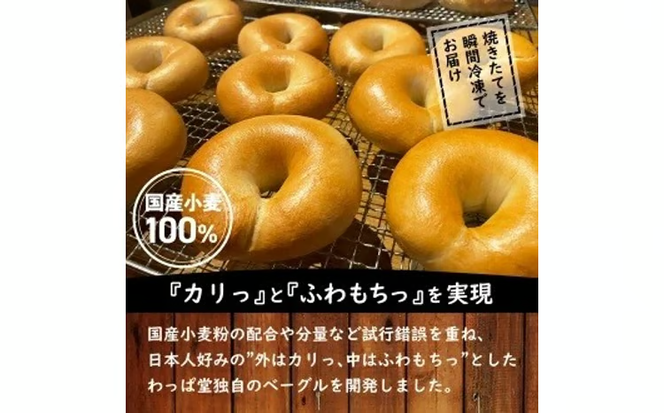 【毎日食べても飽きない】わっぱ堂のプレーンベーグル8個セット パン 自家製 個包装 焼きたて 便利 グルメ 高リピート 食べ比べ 詰め合わせ 朝食 おやつ ぱん 食品 瞬間冷凍 　H049-048