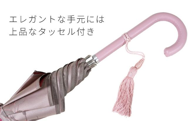 CB040【槙田商店】晴雨兼用長傘　絵おり　薔薇（ばら）ベージュ