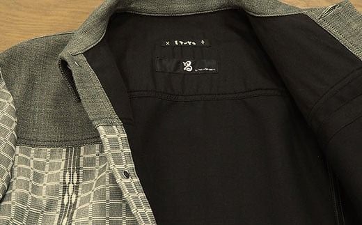 みんさー織 総手織りブルゾン（楕円ヒチガーラ グレイッシュ）LLサイズ AZ-61-1