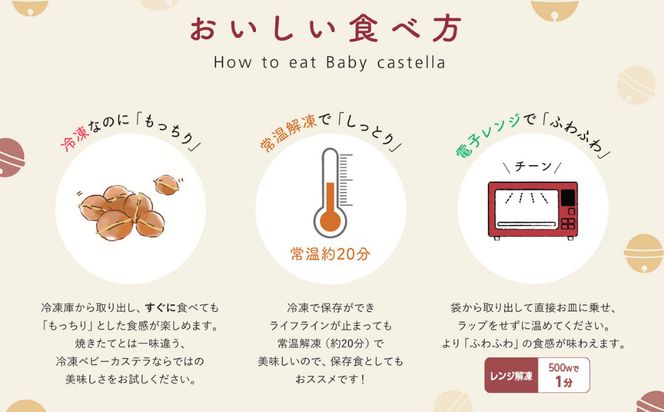 【京都すずなり屋】冷凍ベビーカステラ プレーン12個入り×6袋｜ベビーカステラ専門 人気店 冷凍［ 京都 ベビーカステラ専門店 カステラ 安心安全 もっちり ふんわり 常温解凍 人気 おすすめ お菓子 焼菓子 安心 安全 手焼きスイーツ 冷凍スイーツ ギフト プレゼント お取り寄せ 通販 送料無料 ふるさと納税］ 261009_B-SQ01