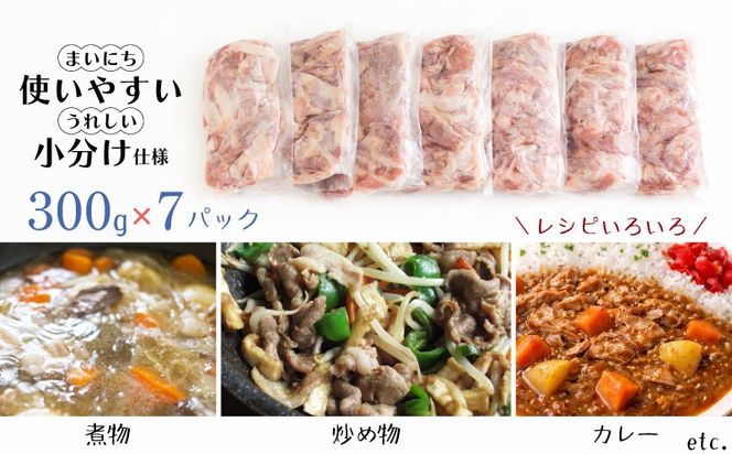 【定期便12回プラン】訳ありでも絶品！富士湧水ポーク 切り落とし2.1kg DM068