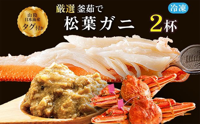 【山陰日本海産】釜茹で松葉ガニ（冷凍） 2杯 各500〜600g お試し・少量贅沢｜北畿水産 カニ 蟹 松葉蟹 松葉ガニ 京丹後 ふるさと納税 蟹 カニ 茹で蟹　HK00276