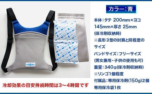アイスリュック Style 1個 青 保冷剤付き [エムクラフト 福岡県 宇美町 um40azp110003] 熱中症対策 ひんやりクール 冷却リュック 軽量