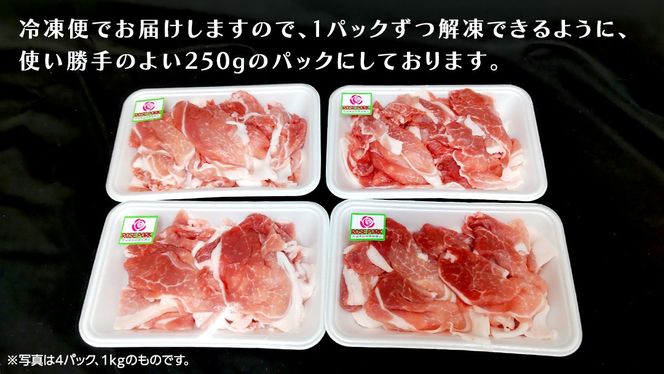 ＼ 選べる 内容量 ／ 《ローズポーク》 小間 1kg/1.5kg/2kg (250g×4～8パック) (茨城県共通返礼品) 肉 お肉 豚 豚肉 ポーク 生姜焼き 焼肉 焼き肉 しゃぶしゃぶ 銘柄豚 ブランド豚 小間切れ [BX163-NT00]