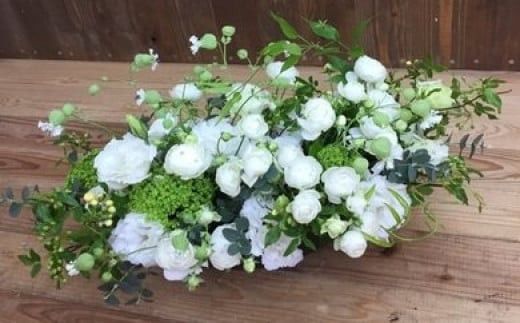 アレンジメント Mサイズ_ホワイト/グリーン系 142069_BN016VC03