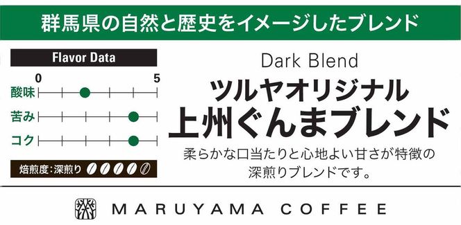 丸山珈琲 コーヒー 粉 上州ぐんまブレンド10袋 オリジナルブレンドコーヒー ツルヤ 粉100g×10袋 小諸市 お取り寄せ