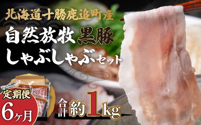 【定期6ヶ月】鹿追産 自然放牧黒豚しゃぶしゃぶセット SKN029