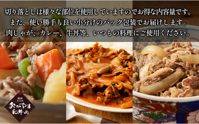 おかやま 和牛肉 A4等級以上 切り落とし 約1.2kg（300g×4パック）牛 赤身 肉 牛肉 お弁当 おかず 冷凍 [№5735-1779]