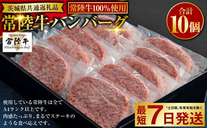 【常陸牛100%】ハンバーグ10個（ソース付）