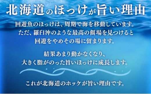 北海道産 冷凍開きホッケ 400g以上×3枚 真空包装【特大 ふっくら ジューシー 肉厚 無添加 ほっけ 】