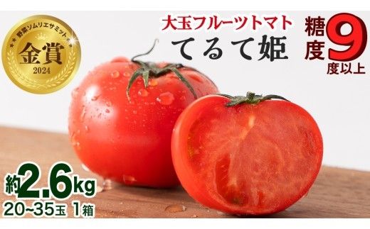 てるて姫 大箱 約2.6kg × 1箱 【20～35玉/1箱】 2026年産 野菜ソムリエサミット 金賞 糖度9度 以上 野菜 フルーツトマト フルーツ トマト とまと [AF109ci]