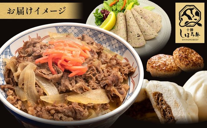 【CF】定期便 北海道 よくばりセット 全3回 しほろ牛 牛丼 牛肉まん コンビーフ カムカムステーキ ハンバーグ メンチカツ リオナソーセージ フライドポテト サーロイン 牛肉切り落とし アイスクリーム 総菜 冷凍 詰合せ お取り寄せ 送料無料 十勝 士幌町 50000円【L903】