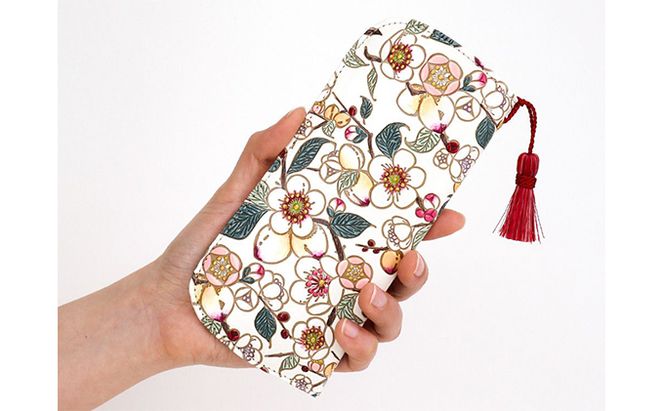 【文庫屋大関】メガネケース　梅花（メイホア）【皮革工芸品】 ファッション小物 民芸品 