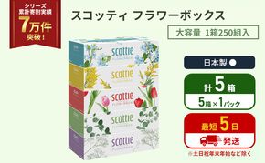 ティッシュ スコッティ フラワーボックス 5箱 ( 5箱 × 1パック)