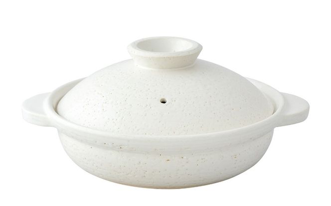 長谷園の「伊賀土鍋 白釉」中（2～4人用）DC-05 ngtn0048