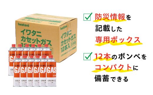 イワタニ　カセットガス　専用ボックス入り 12本組 CB-250-OR-12BOX【FI10W】