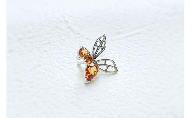 【プレゼント包装付き】ミツバチ ピンバッジ（SV /シトリン） 232238_WW140