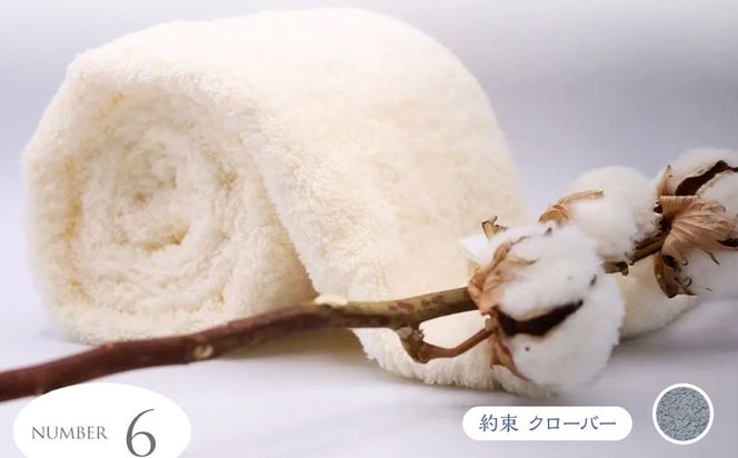 超無撚糸 タオル 【 わたのはな No.6 】 1枚 （ 約束 クローバー ） 薄手 贅沢 感触 軽量 ギフトボックス ギフト 贈り物
