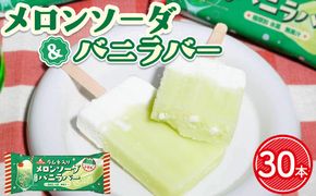 メロンソーダ＆バニラバー30本　|　メロン　アイス レトロ　喫茶　メロンソーダ　スイーツ お取り寄せ