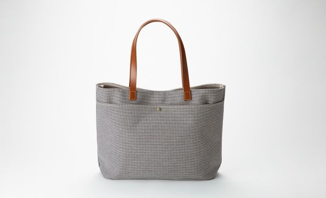 【J-247】ｋｉｉ工房　帆布かばん　スタンダードトートL 手長 千鳥柄【高島屋選定品】