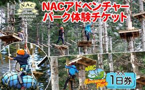 【CF】NACアドベンチャーパーク大人1日券 体験チケット 